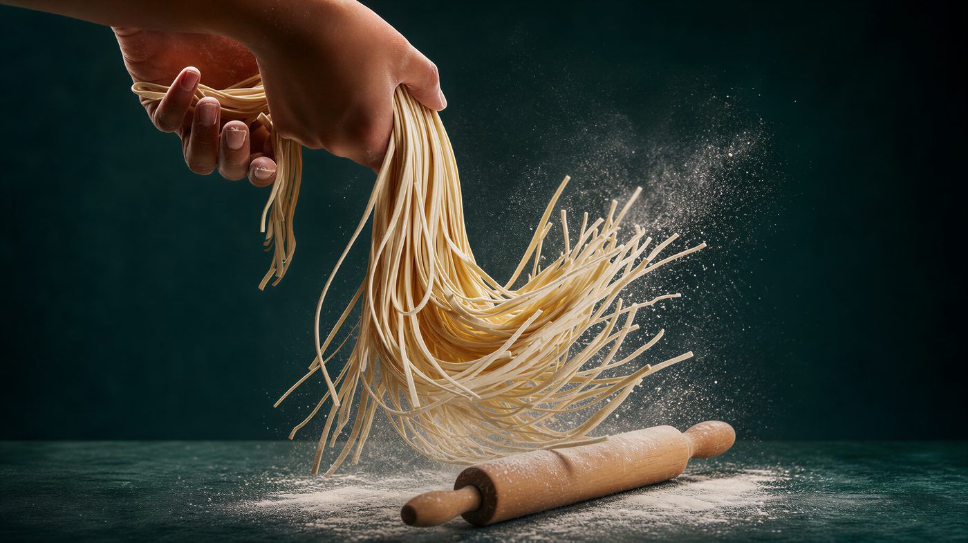 Handmade noodles at Four Seasons Noodle House